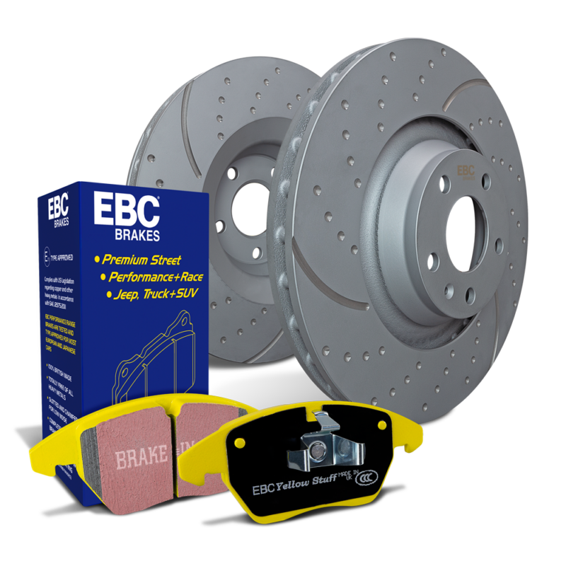 EBC S5 Kits Yellowstuff Sport Brake Pads and Gray GD Rotors - EBC Brakes